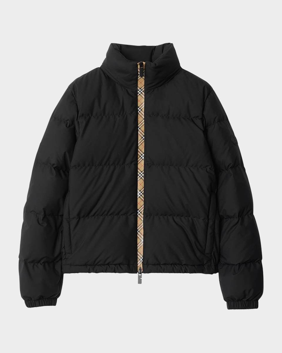 Ambleside Check Zipper Puffer Jacket With Hood